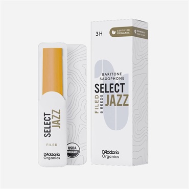 D'Addario Woodwinds (RICO) 《硬さ：3H》バリトンサックス用リード ダダリオ・ウッドウインズ オーガニック・セレクト・ジャズ ファイルドカット