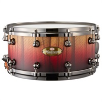 【11月12日発売】Masterworks Snare Drum ～feat. Gumwood Shell  w/Artisan Finish～[MWA1465S] -Matte Red Fade over Black Limba