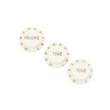 Fender USA Stratocaster Knobs Parchment (Volume， Tone， Tone) (0056254049)