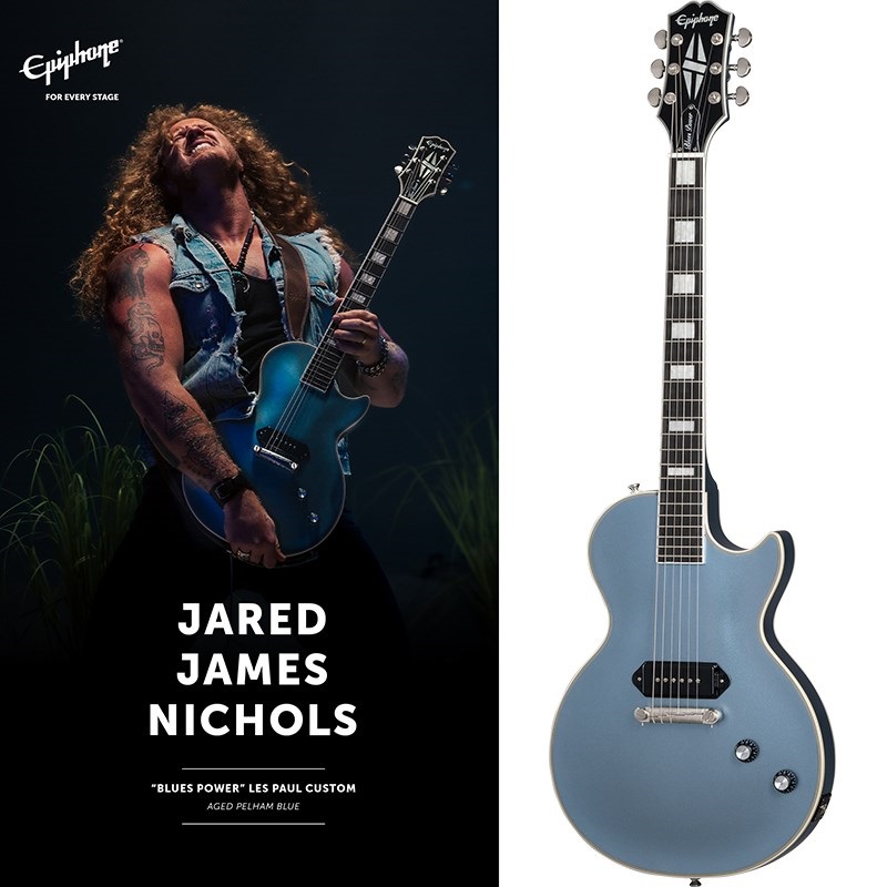 Jared James Nichols Blues Power Les Paul Custom (Aged Pelham Blue)の商品画像