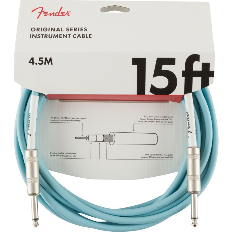 Fender USA ORIGINAL SERIES CABLE 15feet (DAPHNE BLUE) (#0990515003)