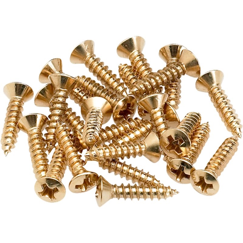 Fender USA Pickguard/Control Plate Mounting Screws (24) (Gold) (0994924000)