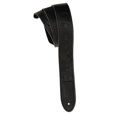 2 PRS Leather Strap Embossed Birds Black