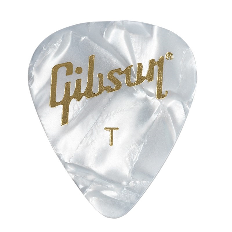 Gibson Pearloid White Picks  12 Pack  Thin【APRW12-74T】