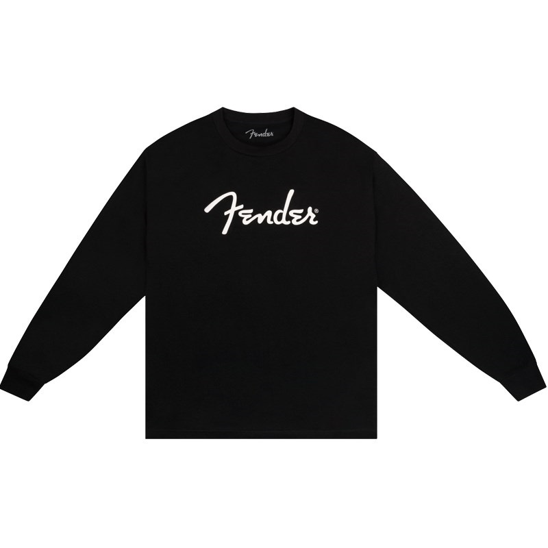 Fender FENDER(R) SPAGHETTI LOGO LONG-SLEEVE T-SHIRT BLACK (XL Size)(#9192523606)