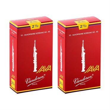 VANDOREN 【2個セット】《硬さ：2-1/2》ソプラノサックス用リード バンドレン JAVA (ジャバ)　ファイルド レッドカット 【宅配便発送】【正規輸入品】