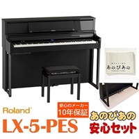 (10年保証)(全国配送設置基本無料※)(豪華特典付) レッスン機能付 88鍵盤 ピアノタッチ ハンマーアクション ローランド 電子ピアノ デジタルピアノ Bluetooth対応 LX-5-PES（黒塗鏡面艶出し塗装仕上げ）