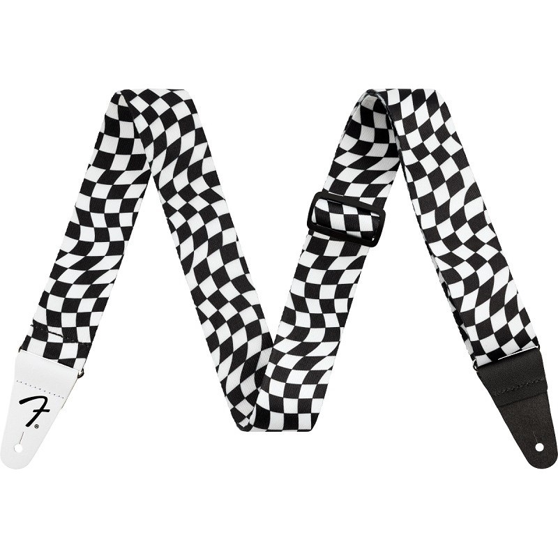 Fender USA Wavy Checkerboard Polyester Strap (Black/White) [0990637288]