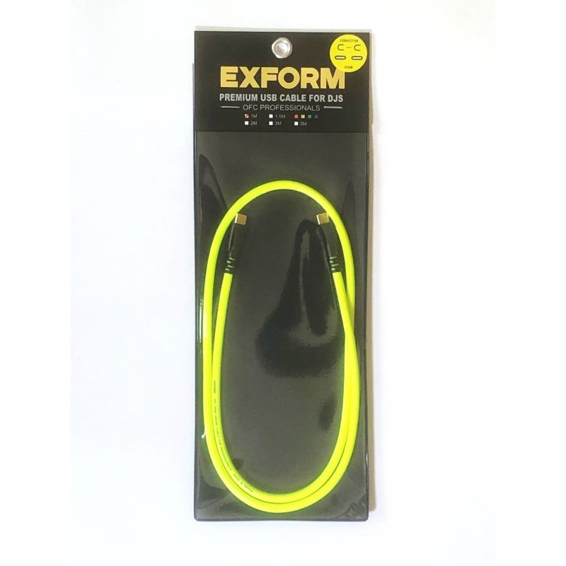EXFORM DJUSB-1M-YLW-C-C 【C to C タイプの高品質USBケーブル 1m】