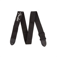 Fender Black Polyester Logo Straps (Black/Gray) [0990662043]
