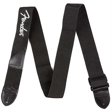 Fender Black Polyester Logo Straps (Black/White) [0990662080]