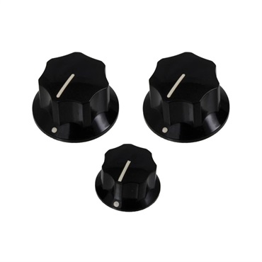 ALLPARTS Knobs for Jazz Bass (Black) (3個セット) [PK-0174-023]