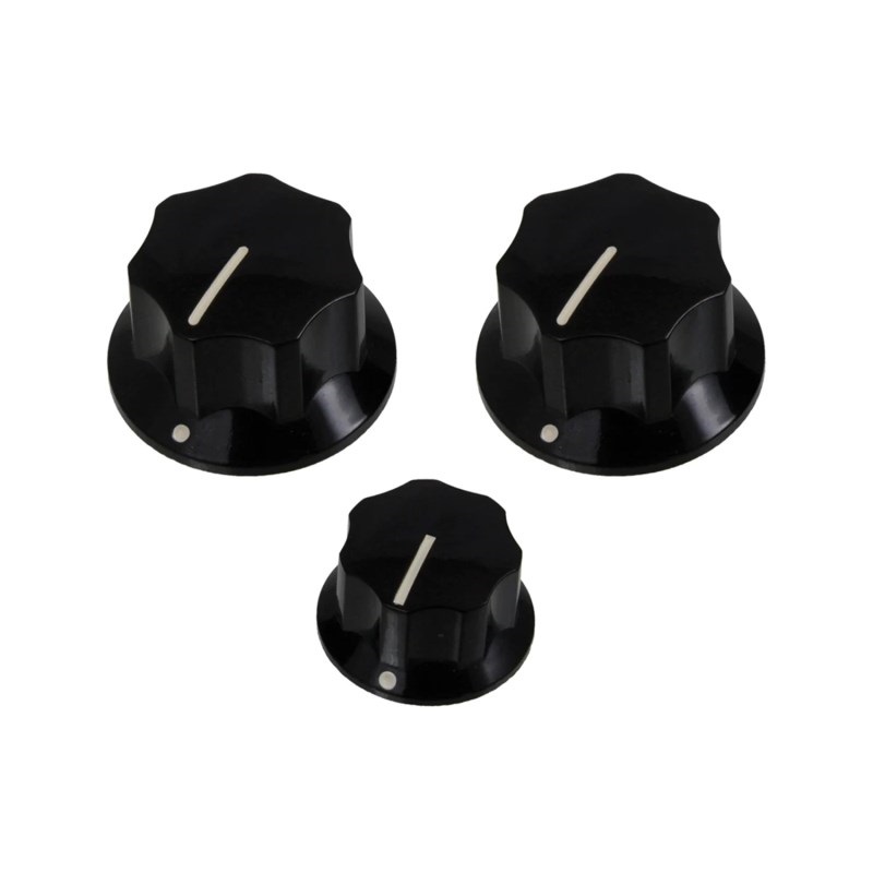 ALLPARTS Knobs for Jazz Bass (Black) (3個セット) [PK-0174-023]