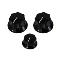 BLACK KNOB SET FOR JAZZ BASS (2 LARGE， 1 SMALL)/PK-0174-023【お取り寄せ商品】