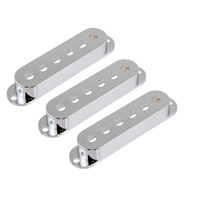 SET OF 3 CHROME PICKUP COVERS FOR STRATOCASTER/PC-0406-010【お取り寄せ商品】