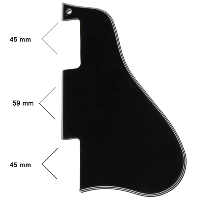 ALLPARTS Short Pickguard for Gibson ES-335 (Black 5-ply) [PG-0818-037]