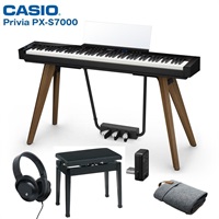 カシオ Privia PX-S7000BK ブラック プリヴィア 高低自在ピアノイスセット (セルフ組立・玄関先お渡し) (特典：練習用ヘッドホン＆お手入れクロス付き！) (電子ピアノ)
