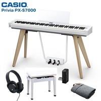 カシオ Privia PX-S7000WE ホワイト プリヴィア 高低自在ピアノイスセット (セルフ組立・玄関先お渡し) (特典：練習用ヘッドホン＆お手入れクロス付き！) 電子ピアノ