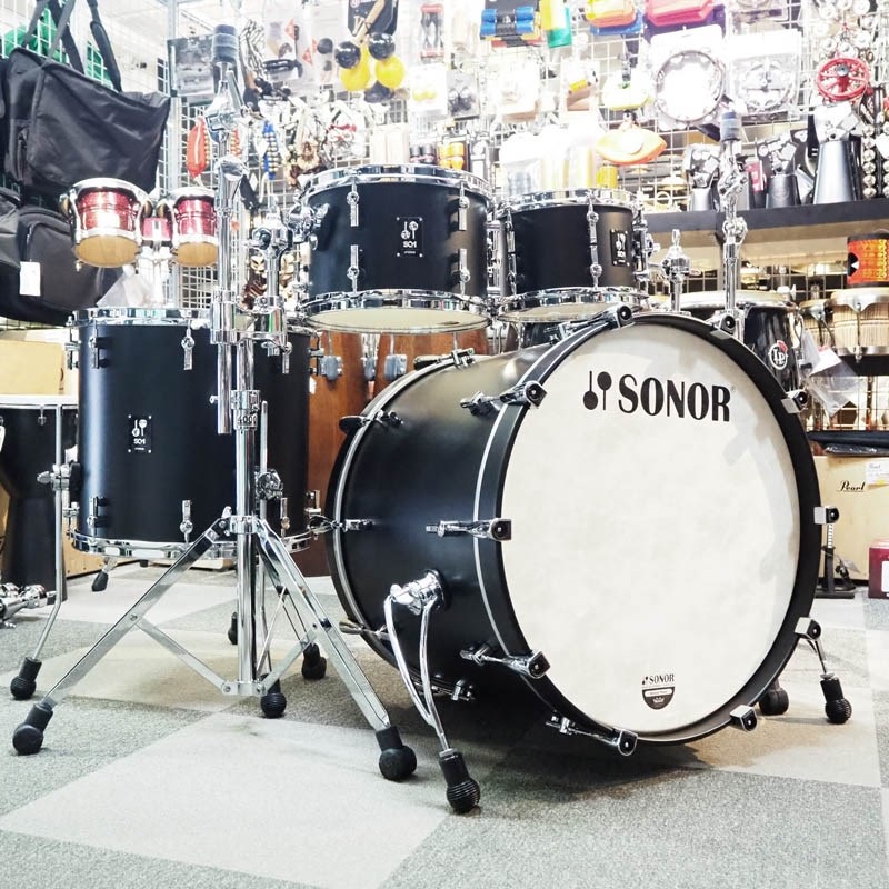 SONOR 値下げしました！SQ1 Series 4pc Drumkit [BD22，FT16，TT12＆10] - GT Black 【コンビネーションスタンド付属】