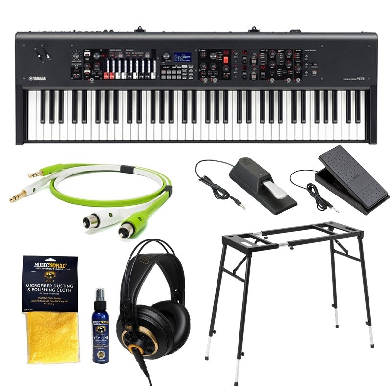YAMAHA ヤマハ YC73 鍵盤堂プレミアム・セットB オヤイデケーブル・AKGヘッドホン付 73鍵盤 ステージキーボード ※配送事項要ご確認【kbdset】
