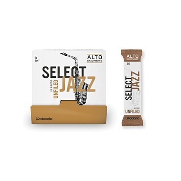 【訳アリ大特価！】ダダリオ・ウッドウインズ アルトサックス用リード セレクトジャズ(Select Jazz) アンファイルドカット 個別包装25枚入り 硬さ:2H