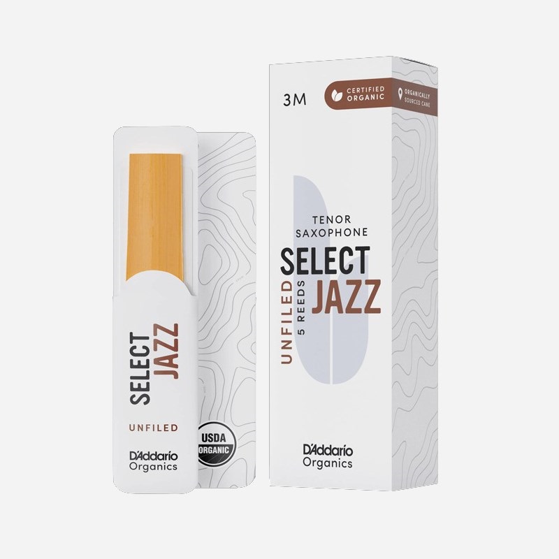 D'Addario Woodwinds (RICO) 《硬さ：3M》テナーサックス用リード ダダリオ・ウッドウインズ オーガニック・セレクト・ジャズ アンファイルドカット
