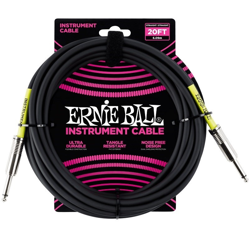 ERNIE BALL 【創業50周年大決算SALE】 Classic Instrument Cable 20ft S/S Black [#6046]