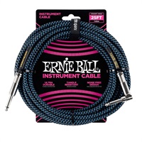 【創業50周年大決算SALE】 Braided Instrument Cable 25ft S/L (Black/Blue) [#6060]