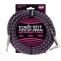 【創業50周年大決算SALE】 Braided Instrument Cable 25ft S/L (Black/Red/Blue/White) [#6063]