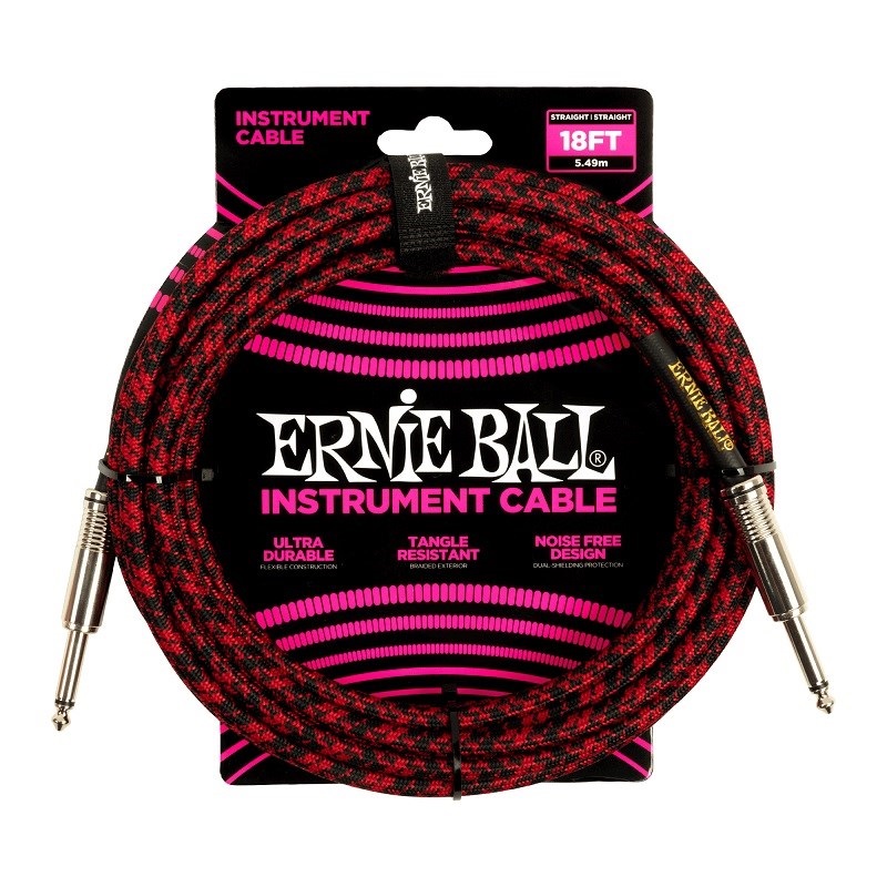 Braided Instrument Cable 18ft S/S (Red/Black) [#6396]の商品画像