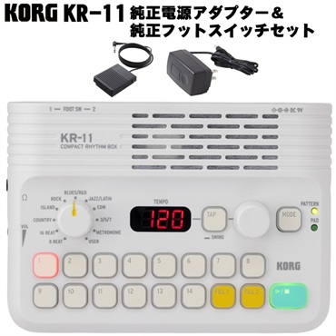 KR-11 純正電源アダプター(KA350)&純正フットスイッチ(PS-3)セット COMPACT RHYTHM BOX