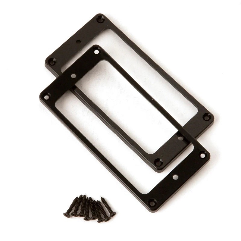 P.R.S. Humbucker Pickup Rings (2)， Straight，Black (Trem Equipped)