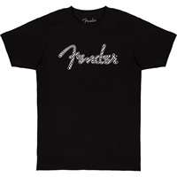 FENDER(R) SPAGHETTI WAVY CHECKER LOGO TEE BLACK (L size)(#9192411506)