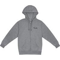 FENDER(R) SPAGHETTI SMALL LOGO ZIP FRONT HOODIE ATHLETIC GRAY (M size)(#9113300406)
