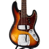 2024 Custom Collection Time Machine 1961 Jazz Bass Heavy Relic (Super Faded/Aged Bleached 3 Color Sunburst)