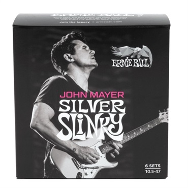 ERNIE BALL 【GW激得セール】 John Mayer Silver Slinky Signature Electric Guitar Strings 6Pack 10.5-47  [#3817]