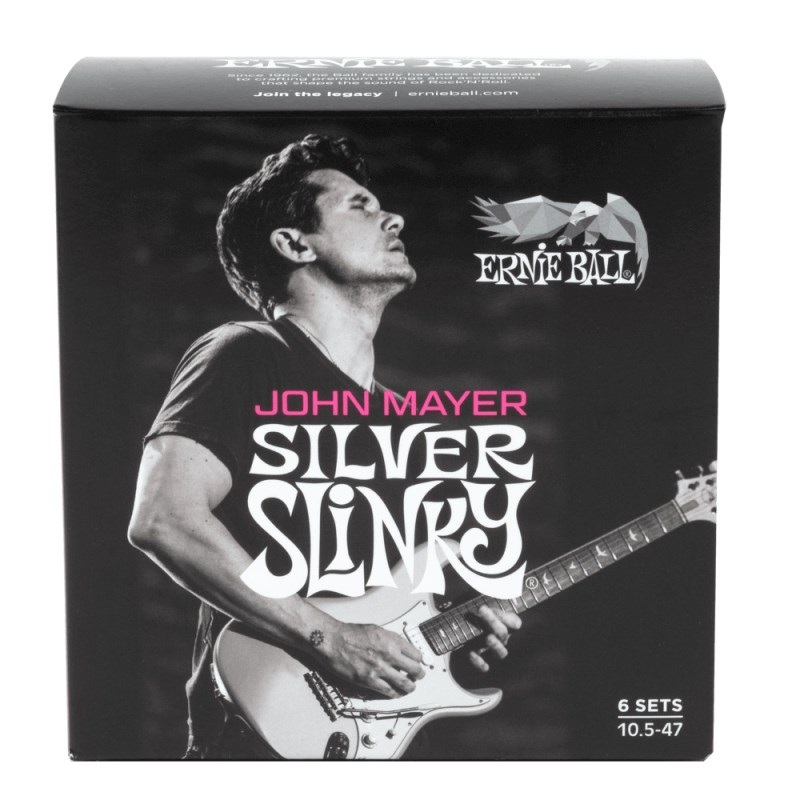 ERNIE BALL 【GW激得セール】 John Mayer Silver Slinky Signature Electric Guitar Strings 6Pack 10.5-47  [#3817]