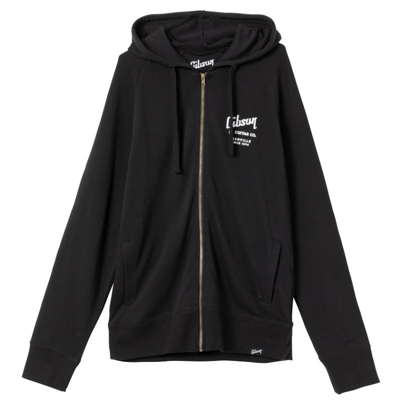 Gibson Roadie Fullzip Hoodie (Black)， (Medium) [GA-GG-RFZMD