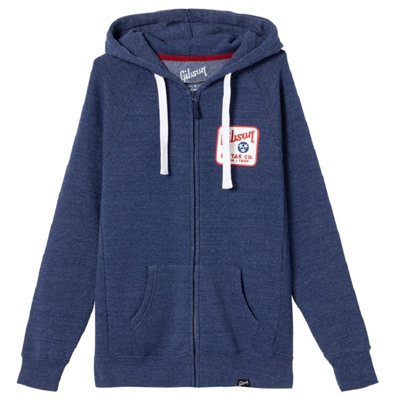 Gibson Tristar Fullzip Hoodie (Navy)， (Large) [GA-GG-TFZLG 
