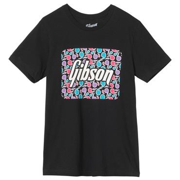 Gibson 【ブラックフライデーセール】 Floral Block Logo Tee (Black)， (XL) [GA-TEE-FLRL-BLK-XL]