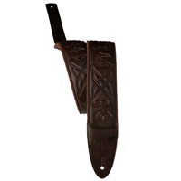 PRS 2.4inch Padded Guitar Strap w/RAS Custom Leather (Faux) Birds (Brown)