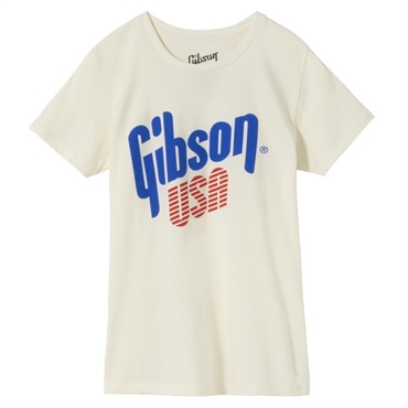 Gibson 【先取り大特価セール】 Gibson USA Women's Tee (Vintage White)， Large [GA-TEEWM-USA-WHT-LG]