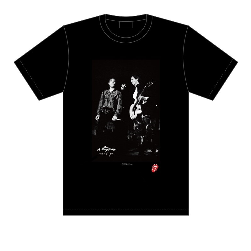Ikebe Original Mick & Keith Photo by Mikio Ariga Tokyo Japan 1990 S/S Tee Black-M