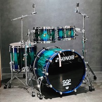 SQ2 System Beech Vintage 4pc Drum Kit - Green Lacquer over Blue Burst Finish with African Marble [BD22，TT10&12，FT16]【特注品】