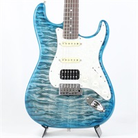 MBS Custom Stratocaster 5A QMT HSS w/ Roasted Flame Maple Neck NOS Master Built by Austin MacNutt (Caribbean Blue Burst) [SN.XN17469]