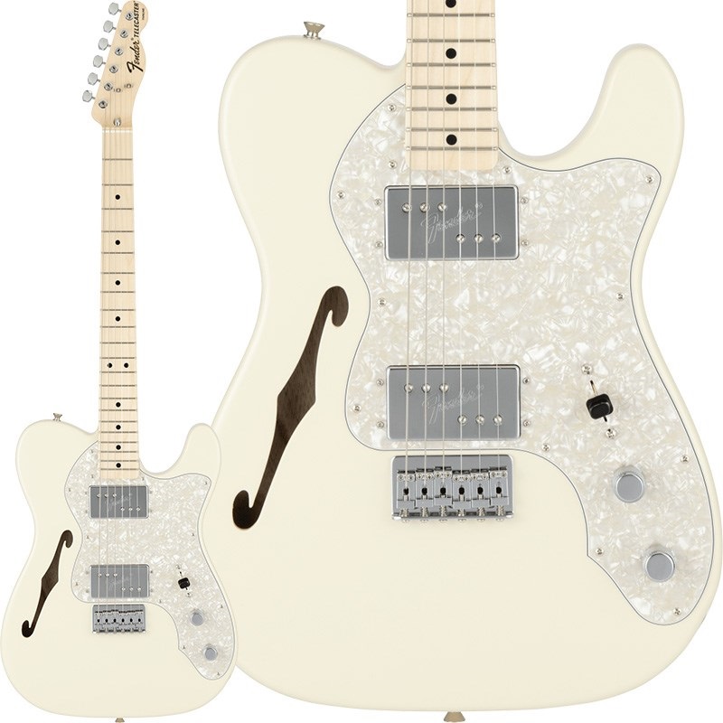 Fender Made in Japan Traditional 70s Telecaster Thinline (Olympic White/Maple)