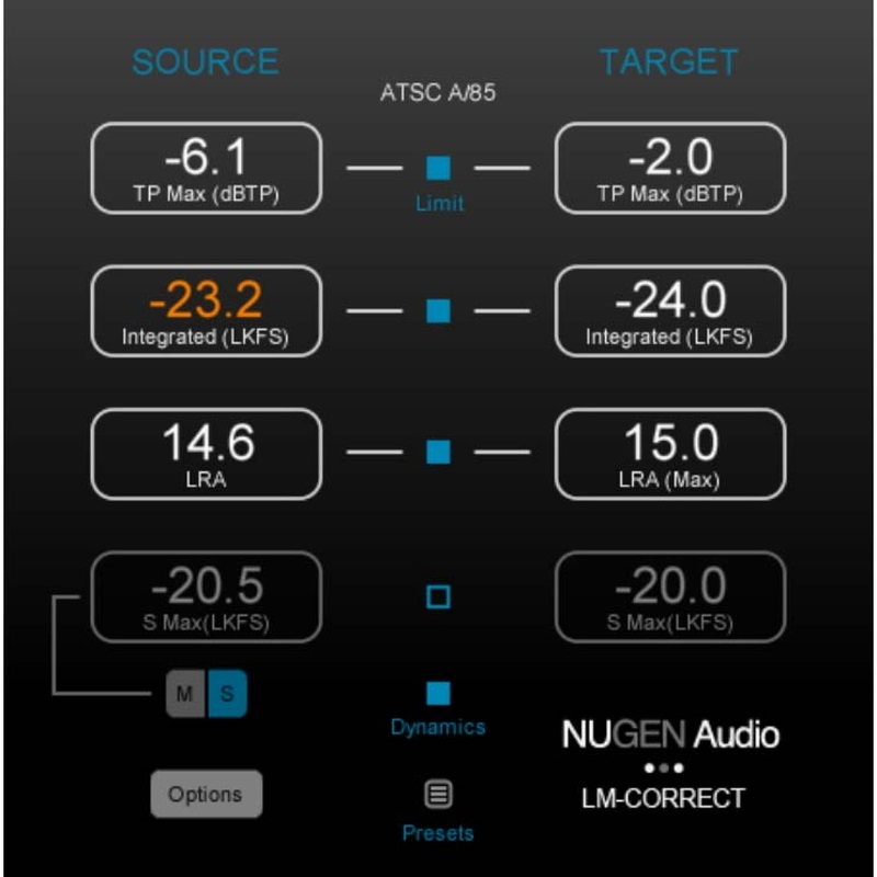 Nugen Audio LM-Correct 2 with DynApt extension(オンライン納品)(2時間以内に納品)