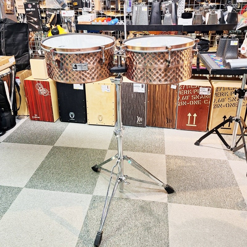 TOCA USED 中古 Pro Line Hand Hammered Steel Timbale Set [スタンド