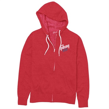 GA-USA-HOOD-RED-LG Gibson USA Fullzip Hoodie Red Exclusive (LARGE)