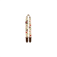 Perri s 1.5 Polyester Ukulele Strap White Floral Hibiscus ウクレレストラップ
